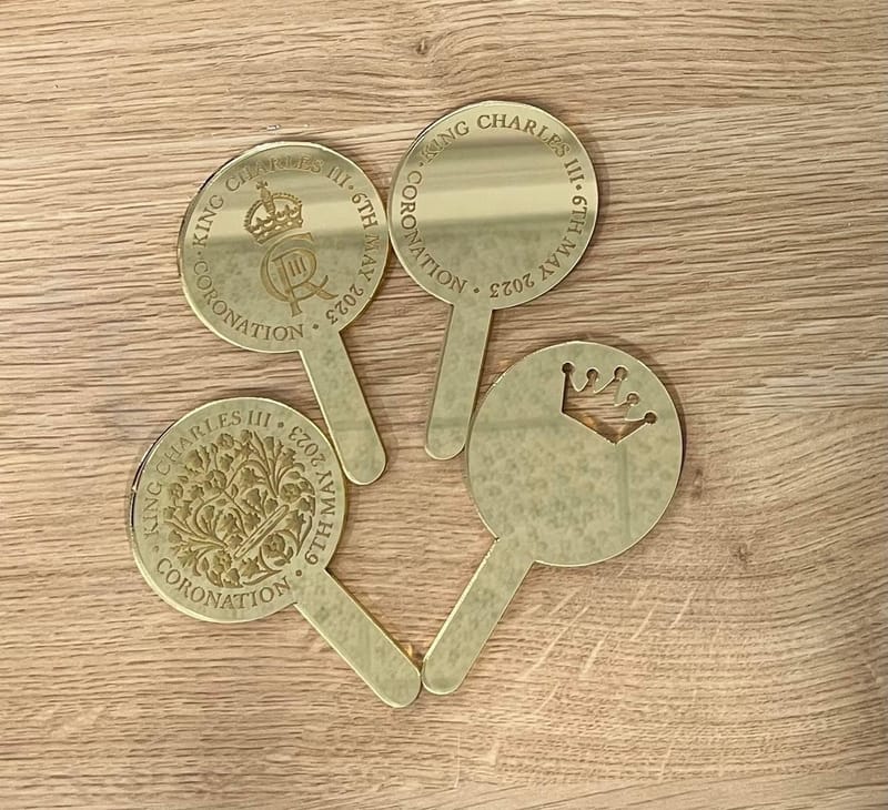 Coronation Mirror Circular Cupcake Toppers Beautifully Bespoke