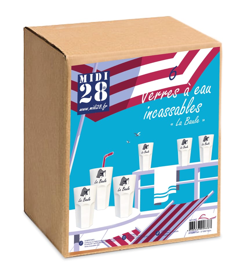 Coffret 6 Verres incassables à eau La Baule 30 cl MIDI 28
