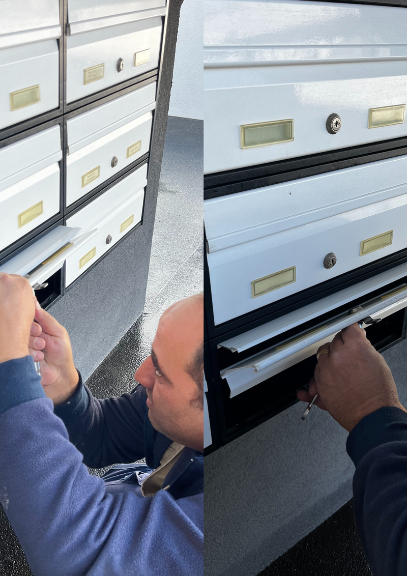 Reparação e mudança de cilindro de uma caixa de correio