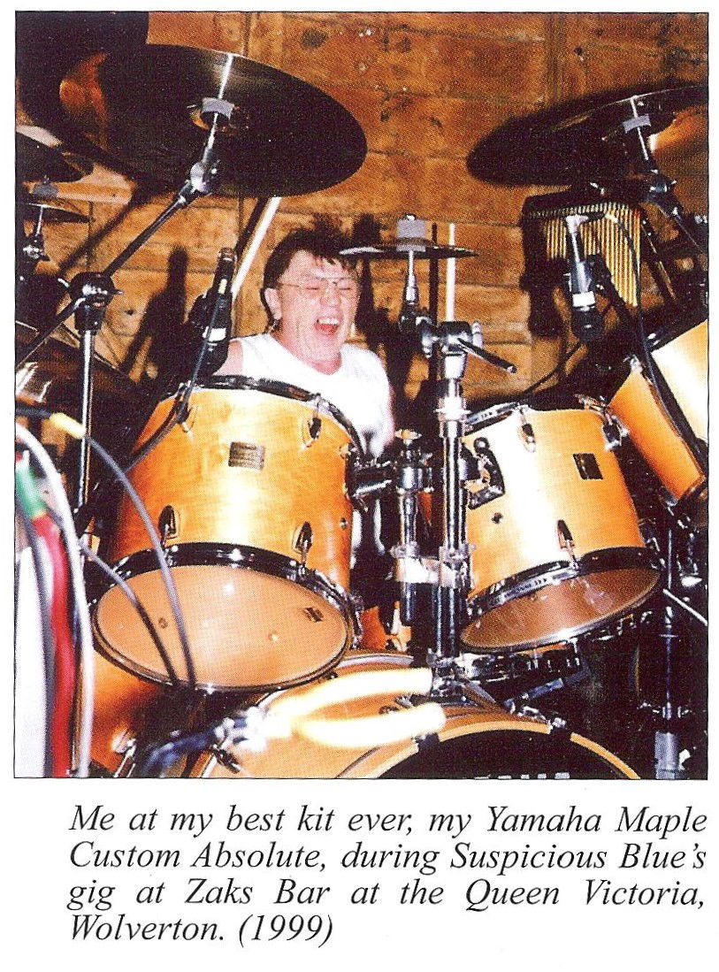 Playing his best ever drum kit, a Yamaha Maple Custom Absolute