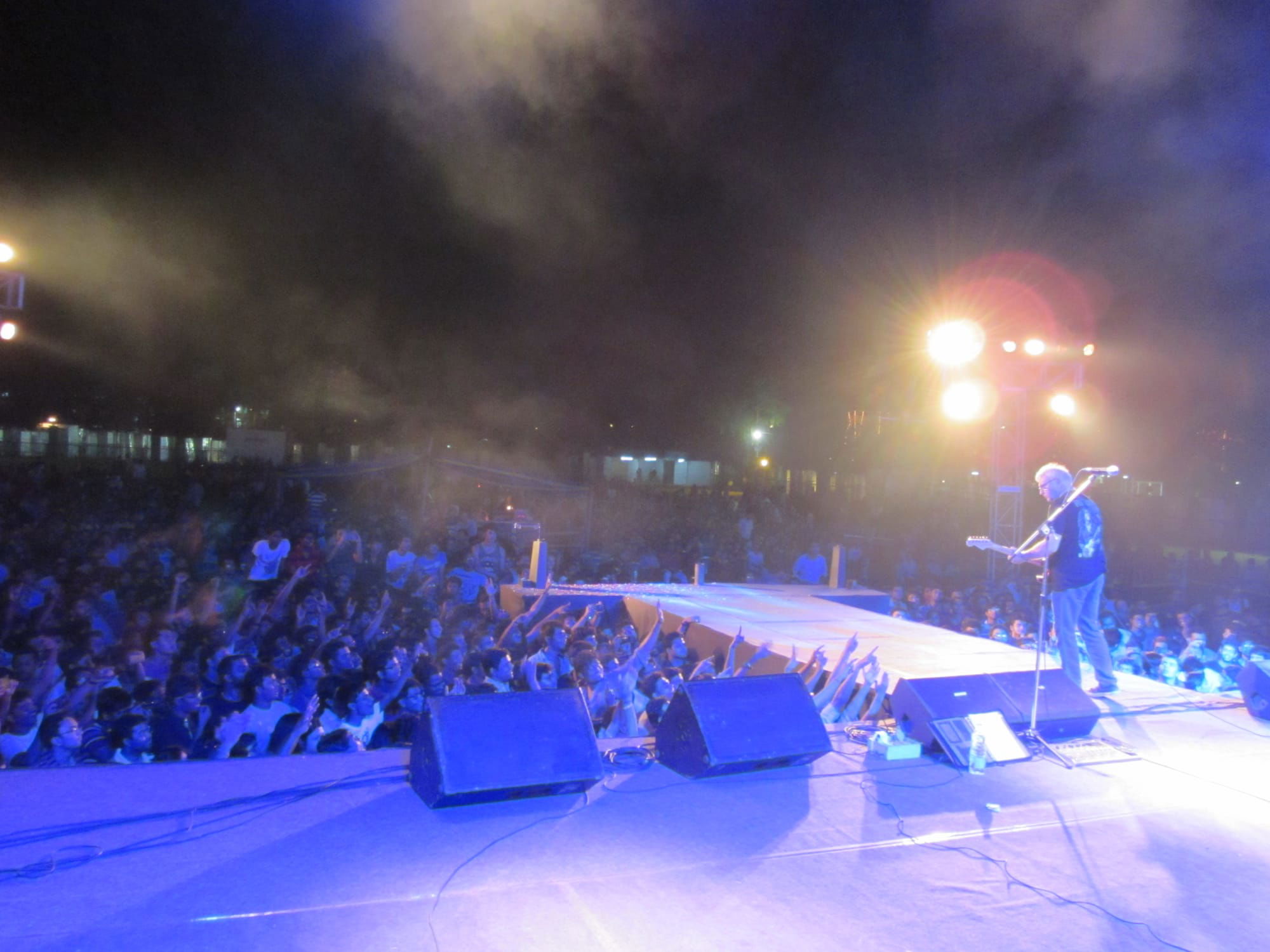 On stage in India