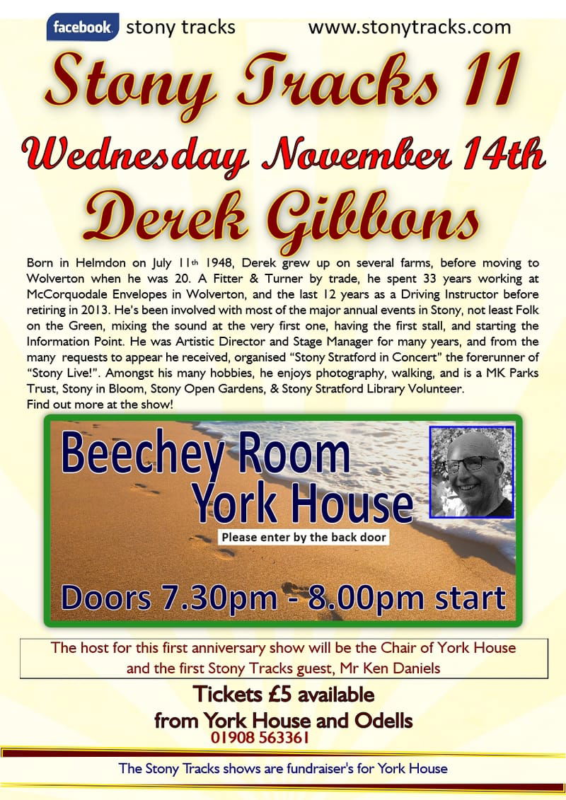 Stony Tracks 11 -  November 14 - The tables are turned with Derek Gibbons