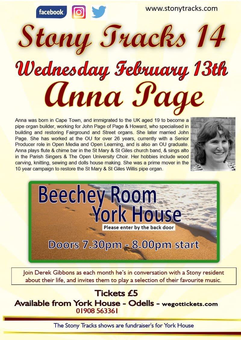 Stony Tracks 14 - February 13th - Anna Page