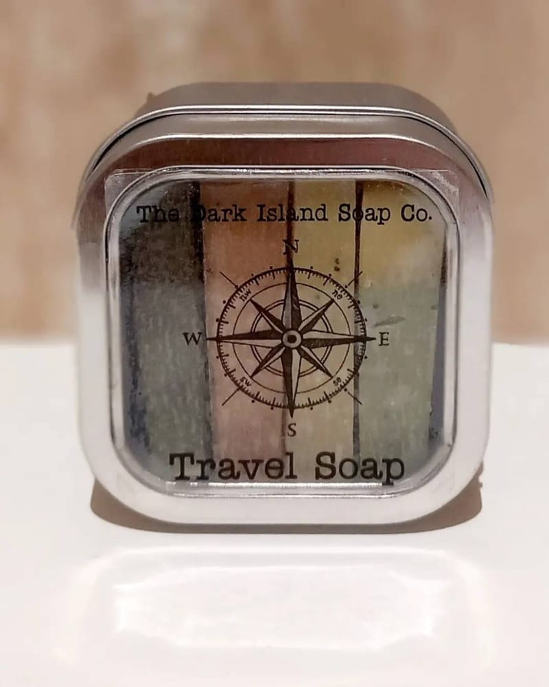 Travel Soap in Tin The Dark Island Soap Co. Estd. 2023
