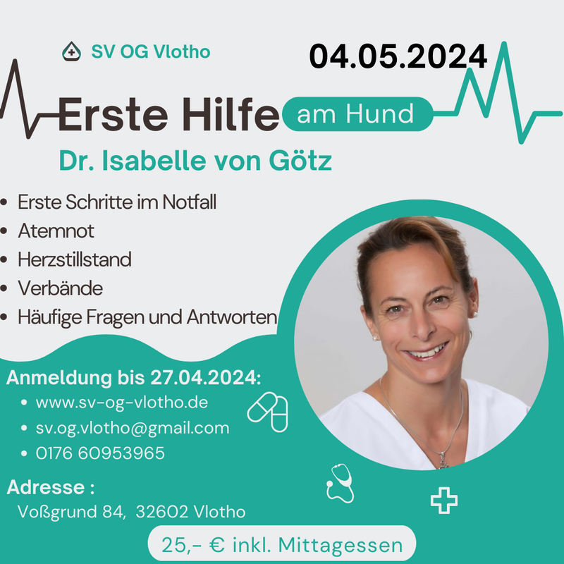 Seminar "Erste Hilfe am Hund" mit Dr. Isabelle von Götz