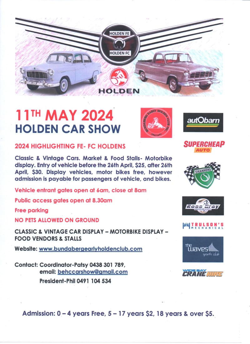ALL HOLDEN CAR SHOW AND SHINE
