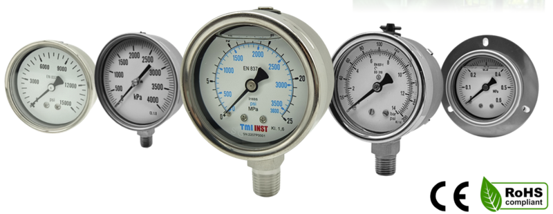 TPG01 Bourdon Stainless Steel pressure gauge