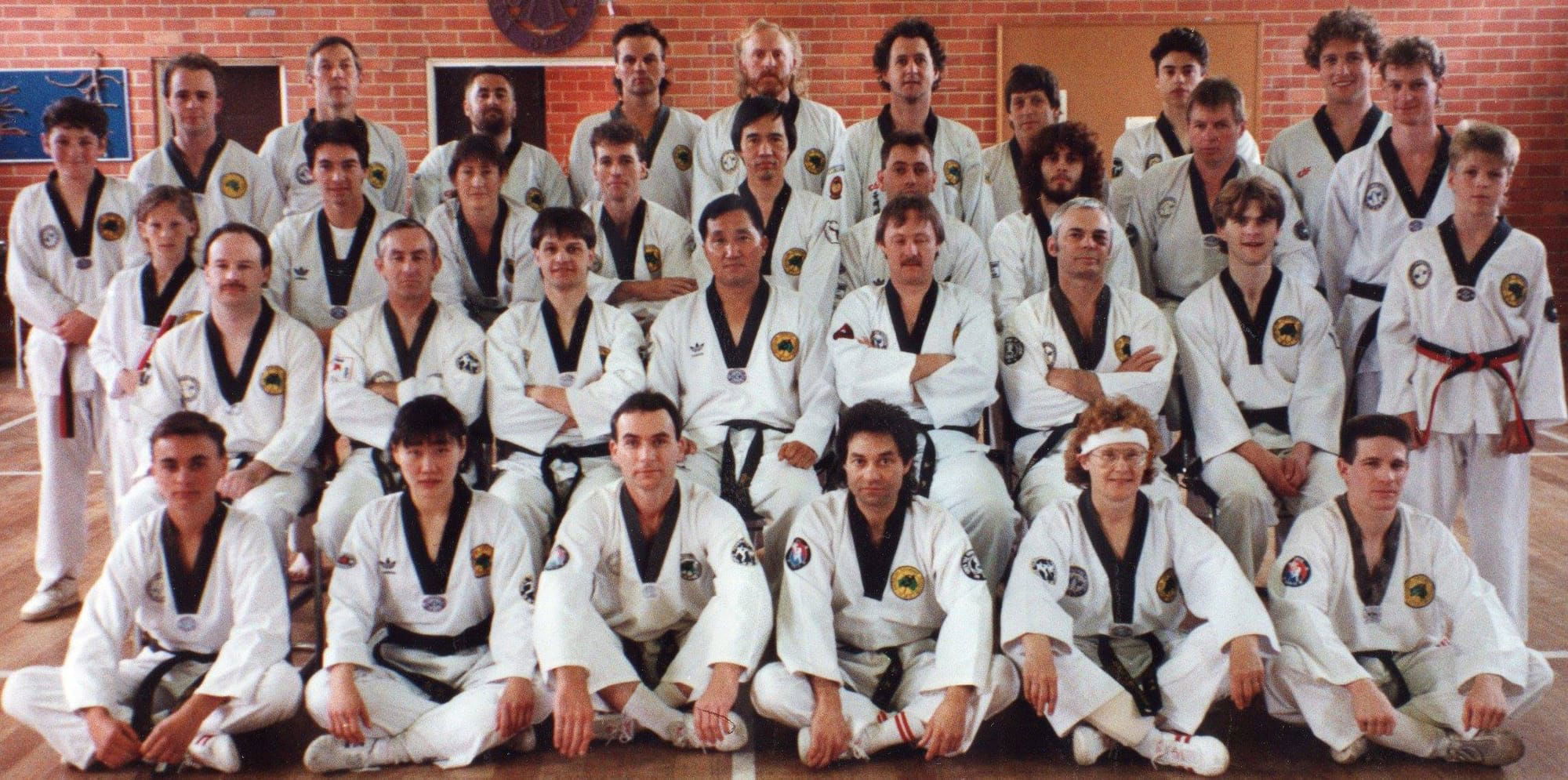 Cho's TKD after Black Belt training Melbourne 1990