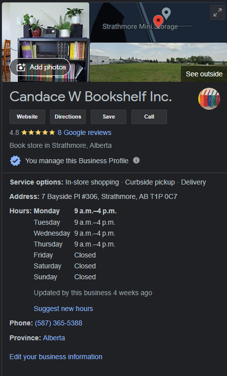 Candace W Bookshelf Inc