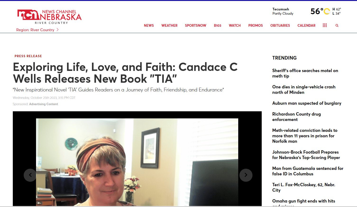 Candace C Wells seen on Nebraska News