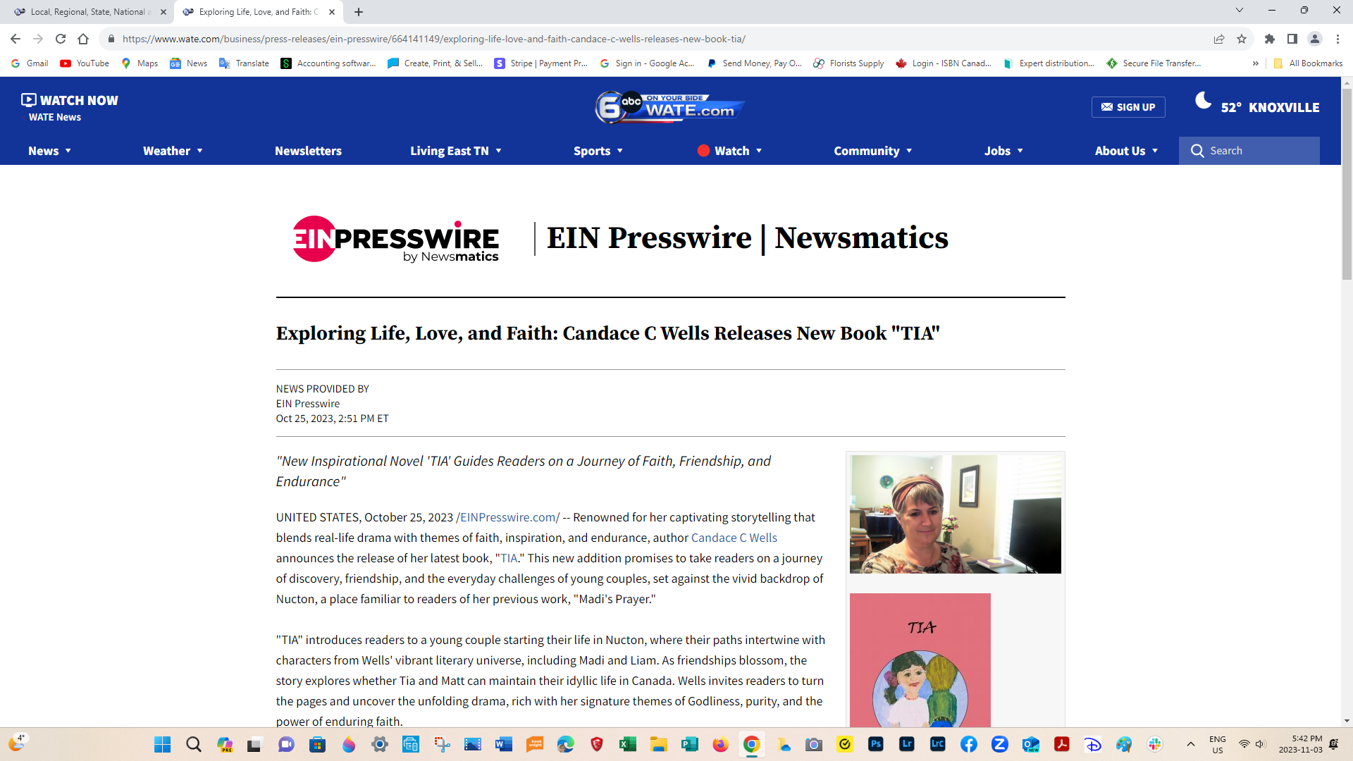 Candace C Wells seen on Knoxville's WATE