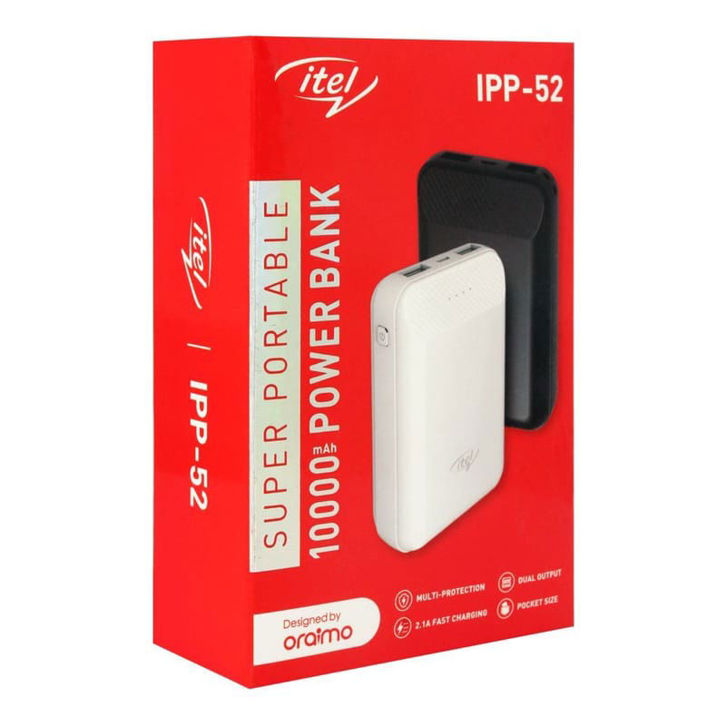 itel Super Slim 10000mAh 2.1A Fast Charging Power Bank