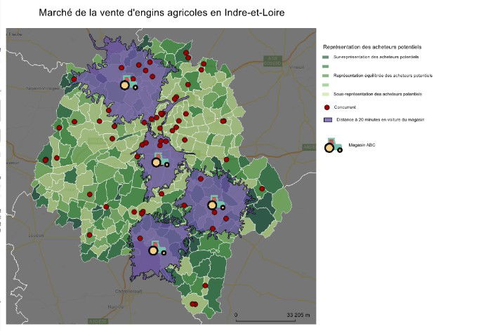 Marché de la vente d'engins agricoles