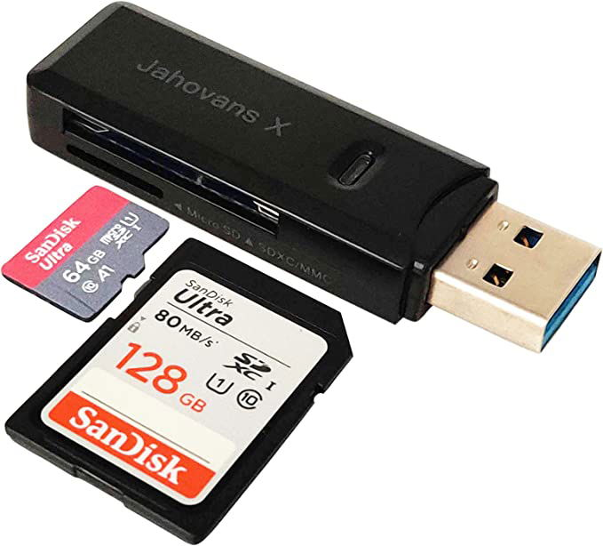 USB 3.0 SD Card Reader for PC, Laptop, Mac, Windows, Linux, Chrome, SDXC, SDHC, SD, MMC, RS-MMC, Micro SDXC Micro SD, Micro SDHC Card and UHS-I Cards (Black)