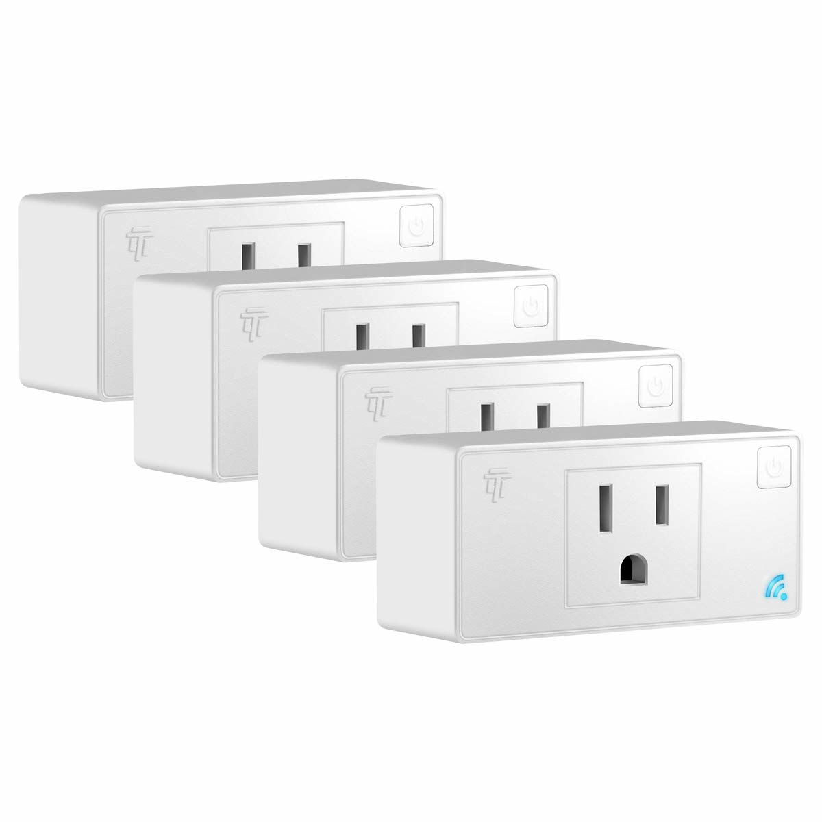 TOPGREENER Smart Mini Wi-Fi Plug with Energy Monitoring, Mini Smart Outlet, Control Lights and Appliances from Anywhere, No Hub Required, Works with Alexa and Google Assistant, TGWF115PQM, 4-Pack