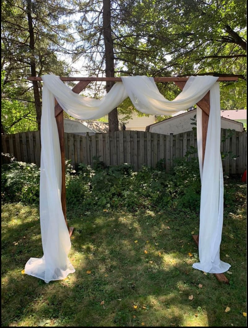 Wooden Arch w/Drapery Brantford Party Rentals