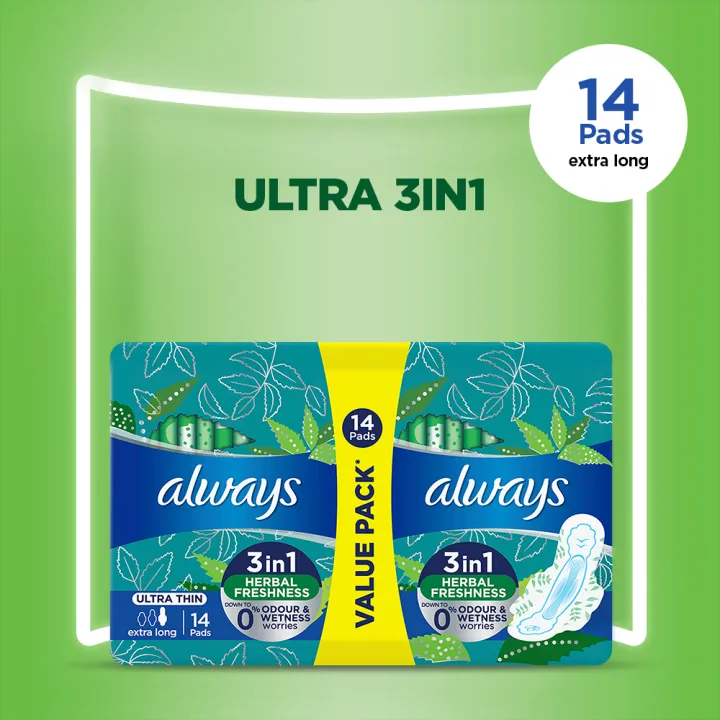 Always Ultra Thin Sanitary Pads - Extra Long - 14 Pieces