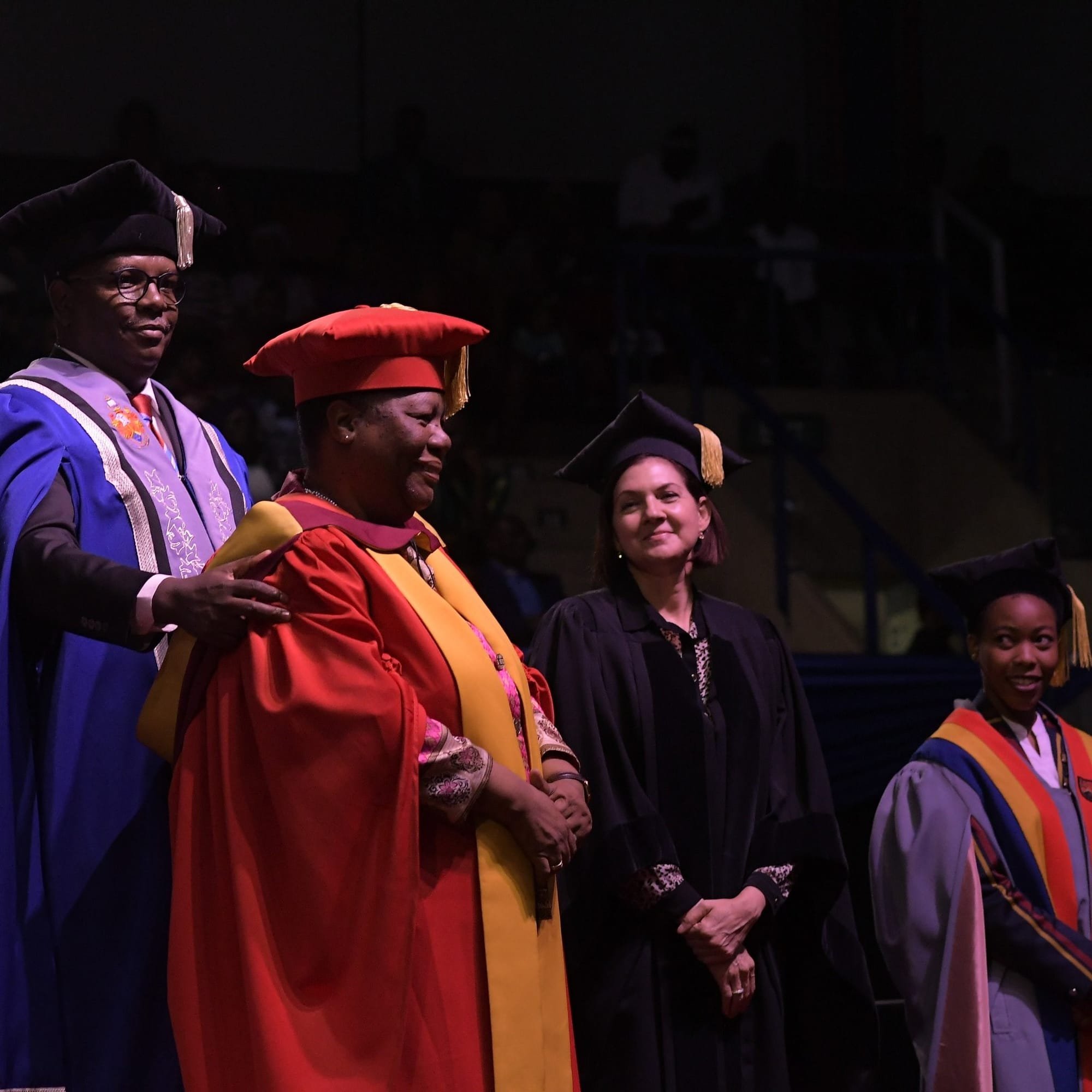 Minister Naledi Pandor is high in Education after receiving her PhD.