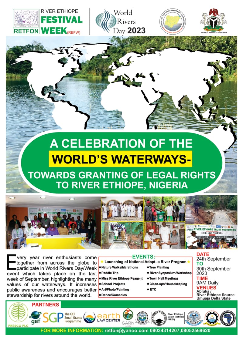 A celebration of the world's waterways towards granting of legal rights to river ethiope, Nigeria