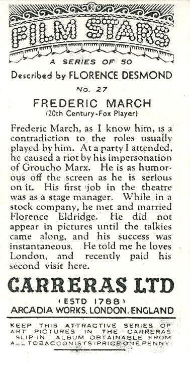 FREDERIC MARCH