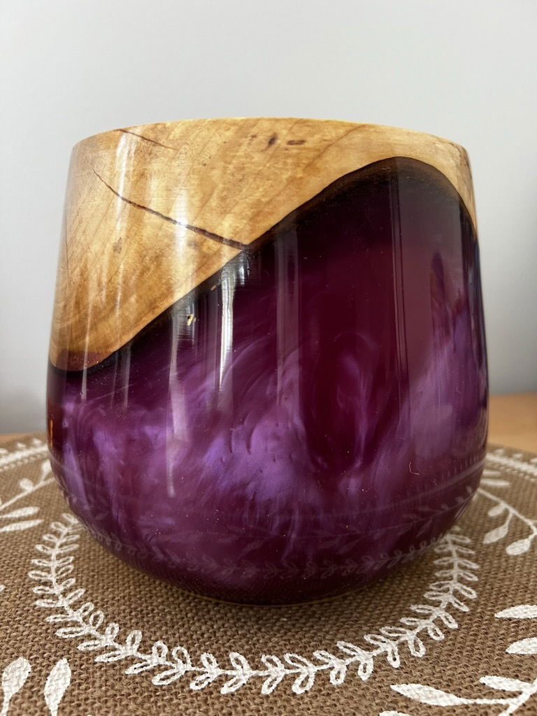 #045 - Vase chêne et résine / Oak and resin