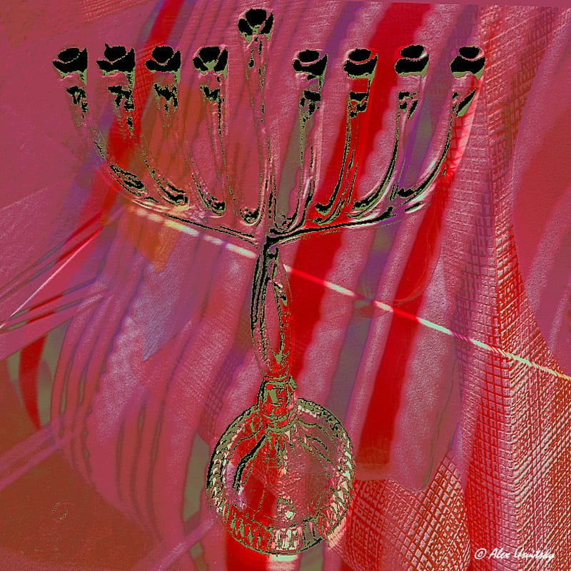 Still Life with Menorah in Red Alex Usvitsky