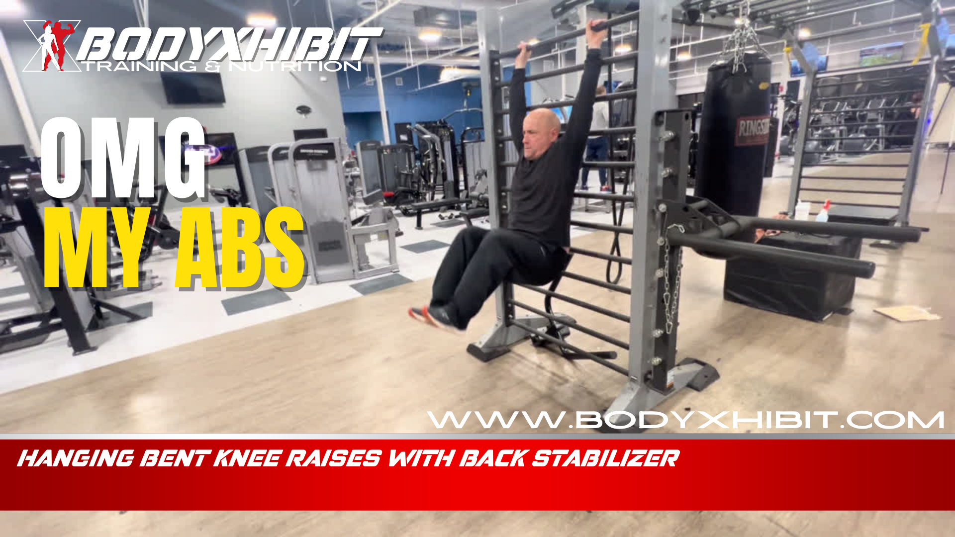 Bent Knee Hanging Leg Raises with Back Support | #abdominalexercises #absworkout #abs #sixpackabs