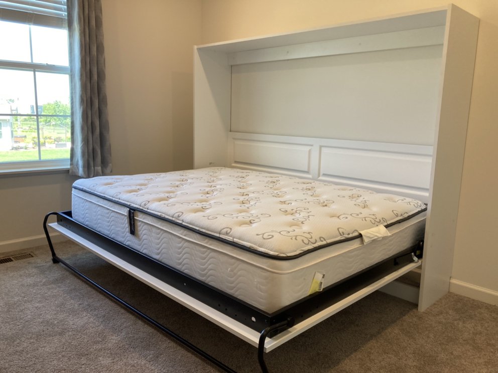 White Murphy Bed installed