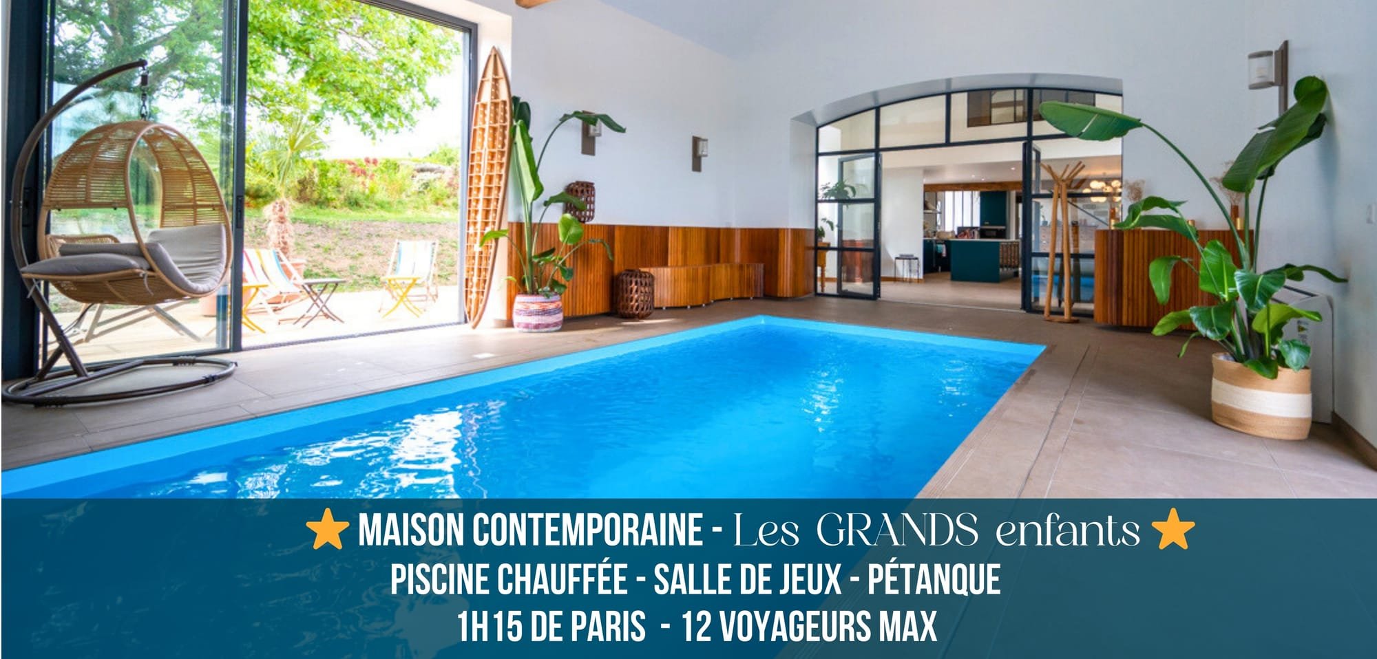 ⭐Les GRANDS enfants⭐ - A 1h15 de Paris, Piscine chauffée, Pétanque & Jeux