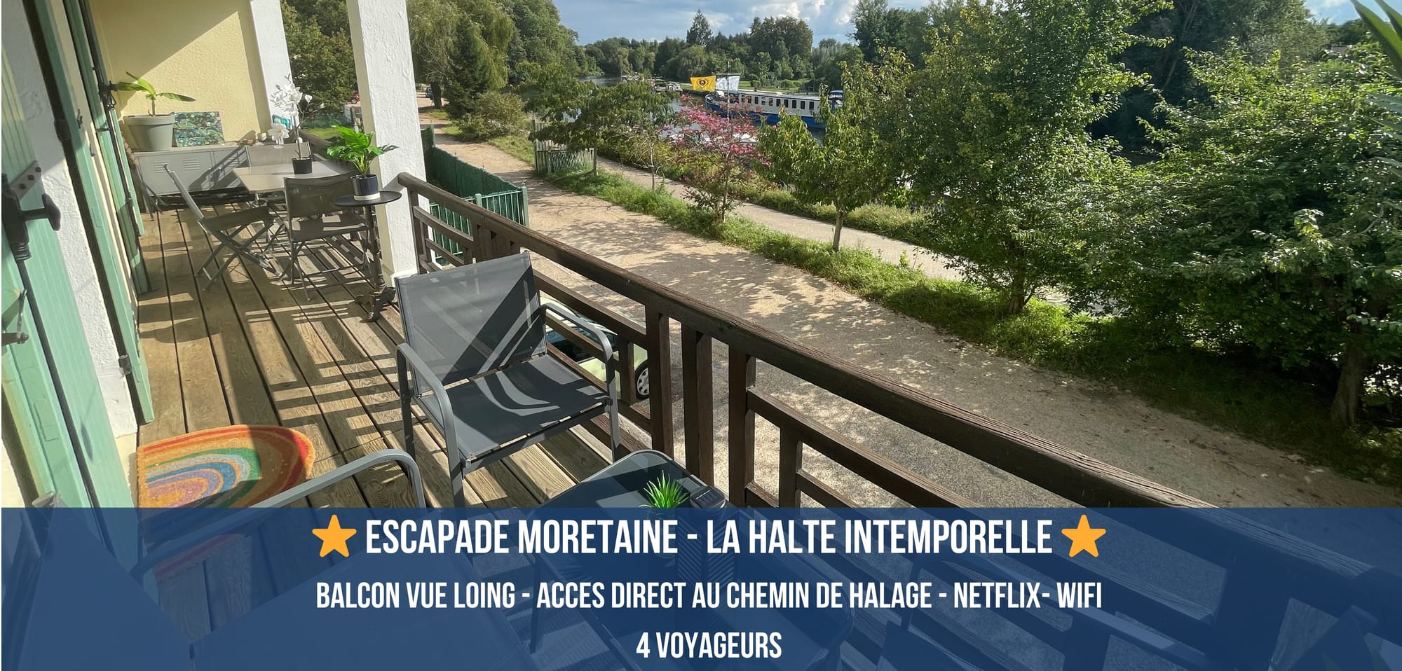 ⭐La Halte Intemporelle⭐ Balcon vue sur le loing et accès direct au chemin de halage