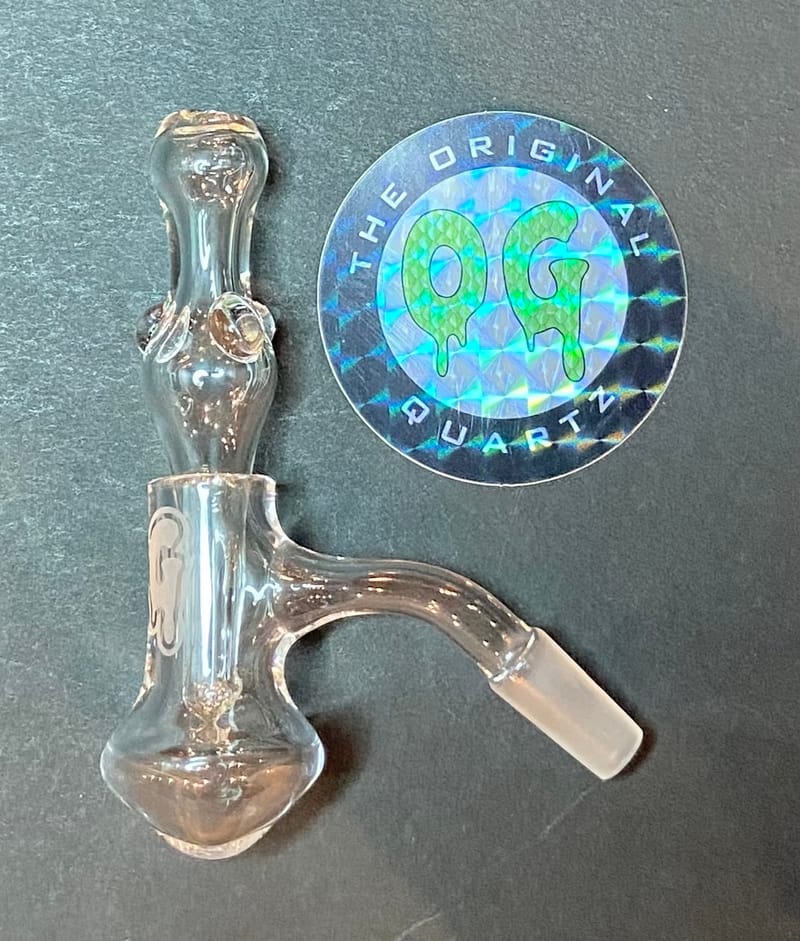 131 OG Quartz 10mm Banger 45 degree angle With A Clear Directional Carb Cap V6 Shockers