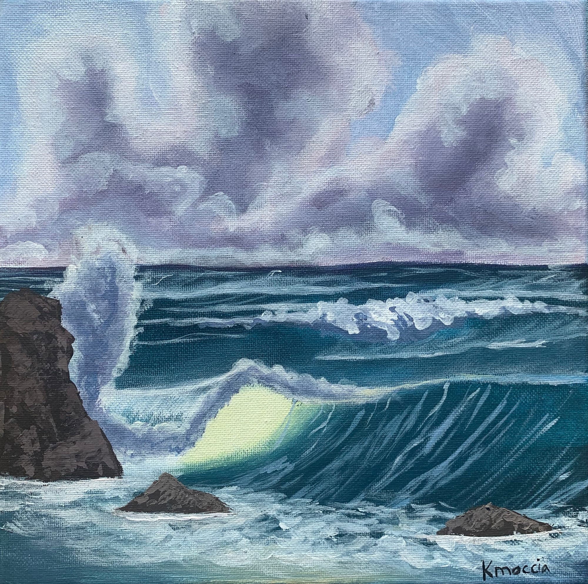 Crashing Wave Acrylic Painting