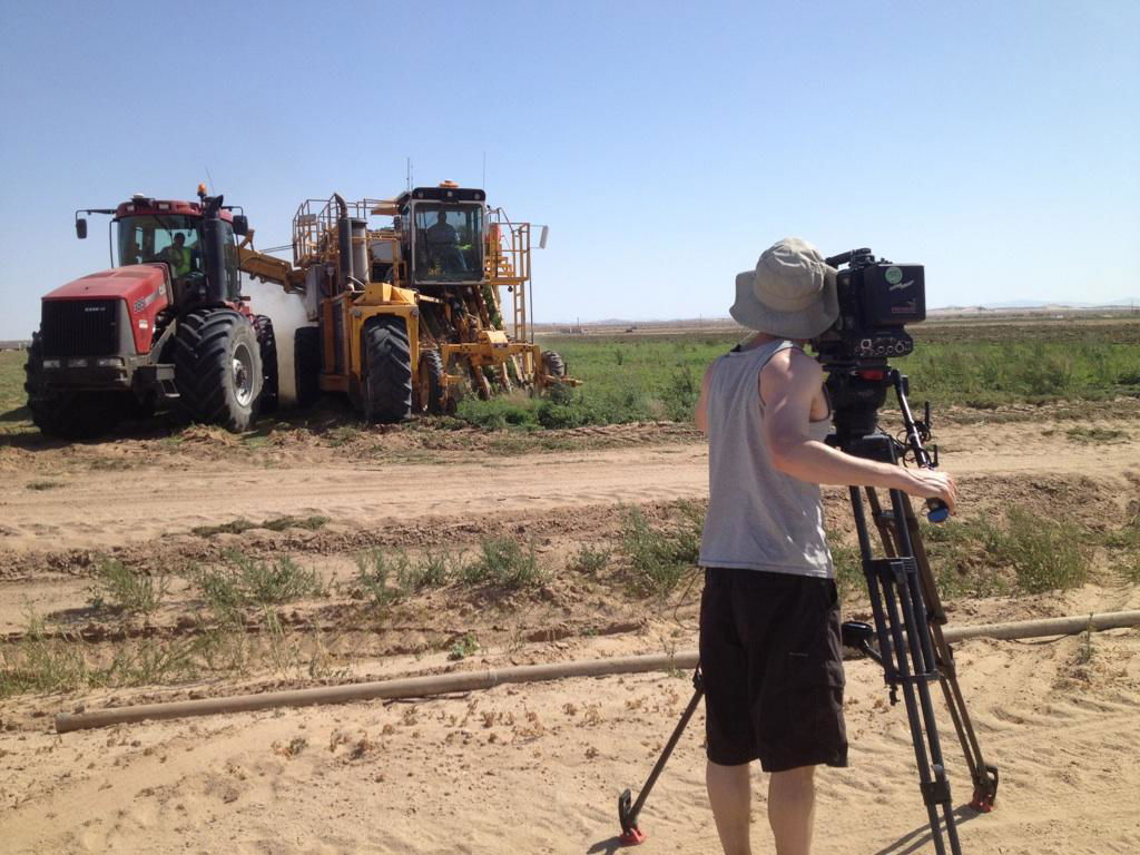 Getting B-Roll for the documentary Farmland.