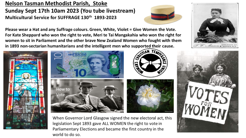 Sunday Sept 17th 10am 2023 Multicultural Service for Suffrage 130th 1893-2023