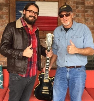 With Sam Parcaro (Toto) checking out Gator's 68 Les Paul