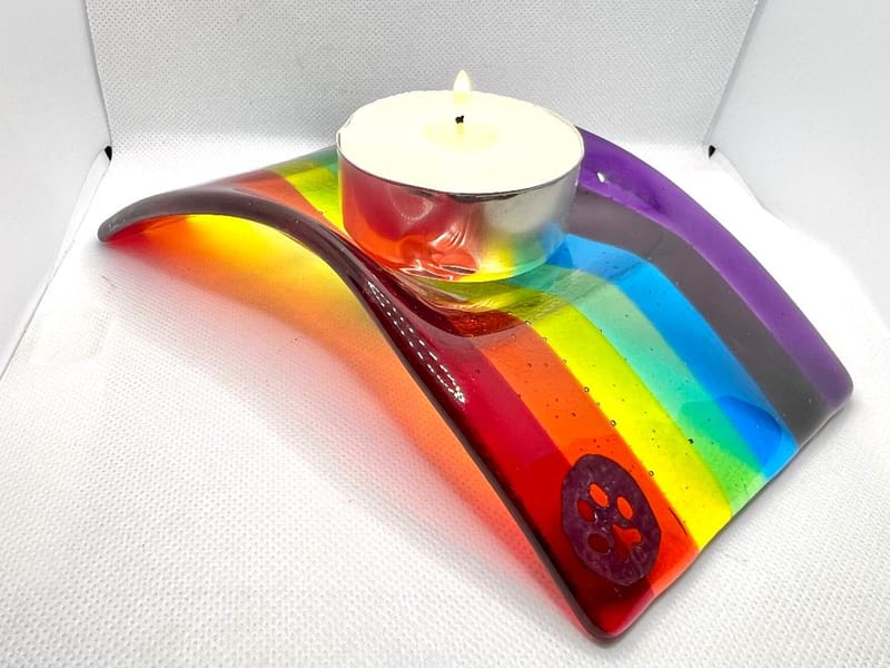 Rainbow Bridge Candles The British Glass Lady Pet Rainbow Memorials