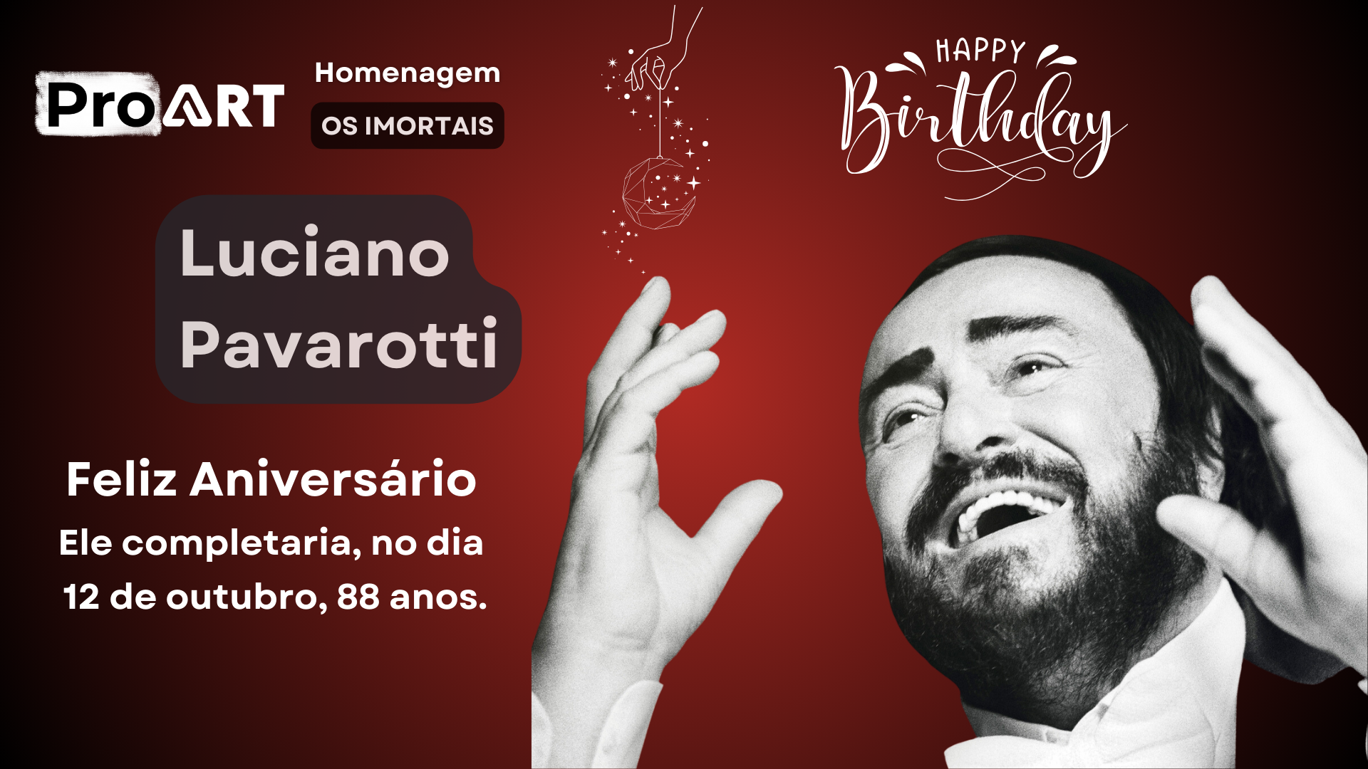 ProART Opinião: Pavarotti Eterno - o grande tenor que completaria, nesta semana, 88 anos.