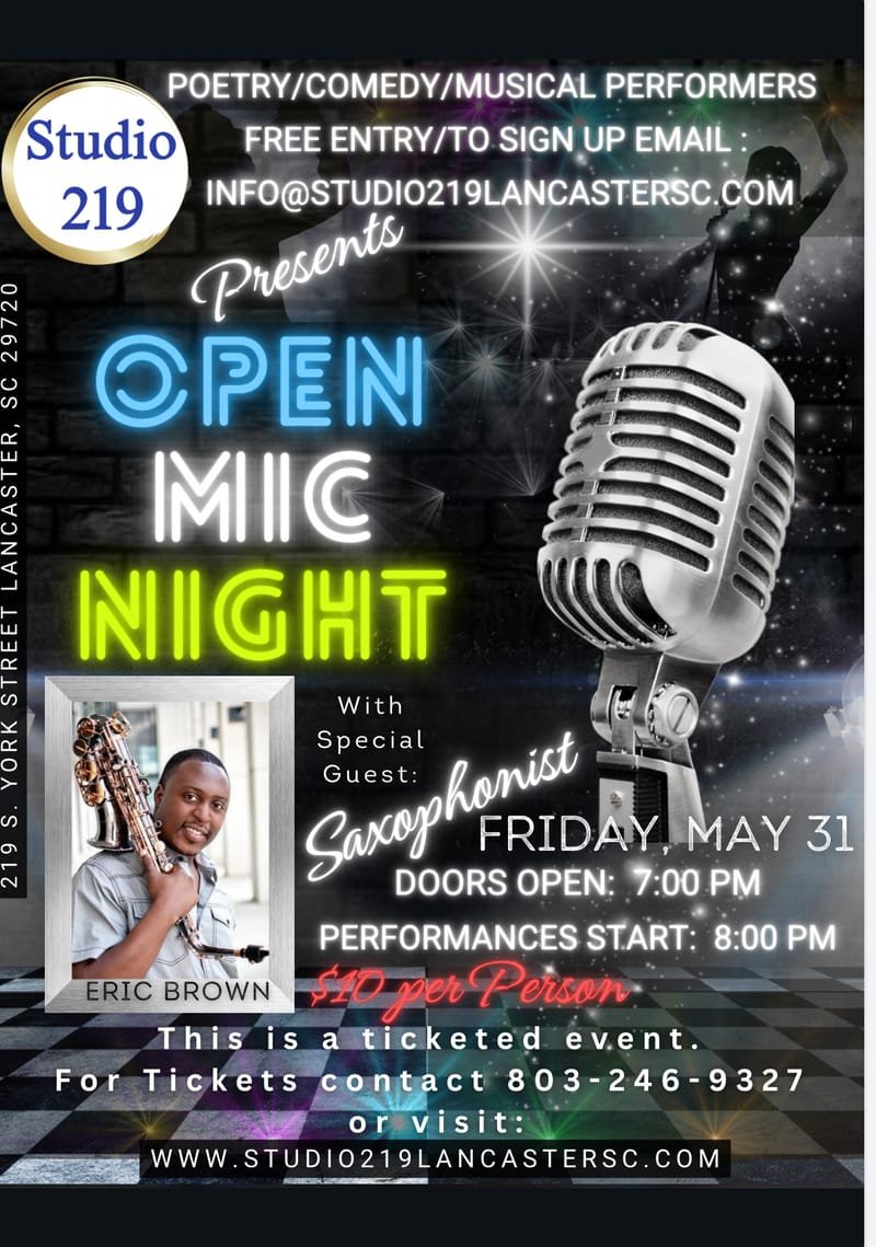 Open Mic Night with Special Guest Saxophonist Eric Brown