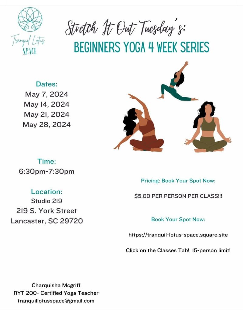 Stretch It Out Tuesdays (Beginner's Yoga 4 Week Series))