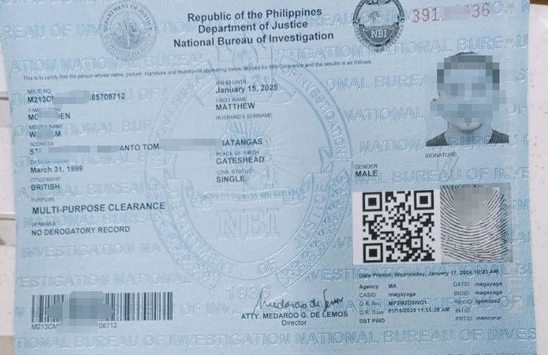 菲律宾NBI重名处理