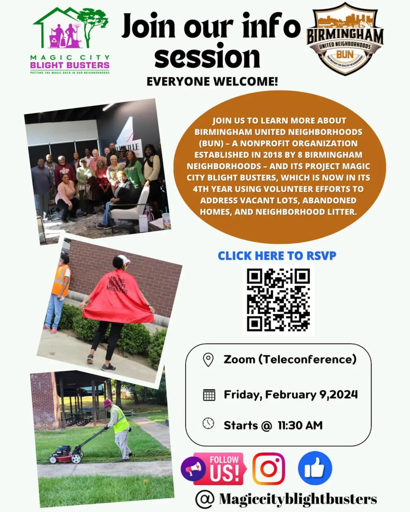 Birmingham United Neighborhoods (BUN) Info Session Glen Iris