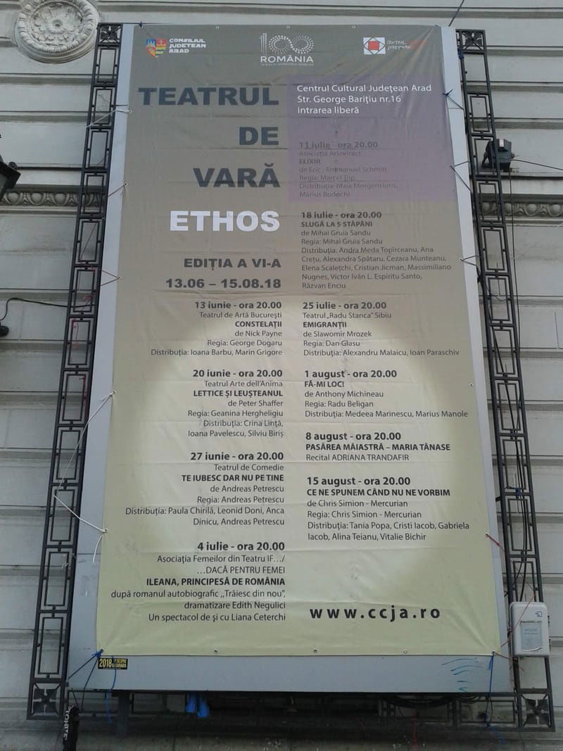Spectacolele lunii iunie la Teatrul de Vară "Ethos"