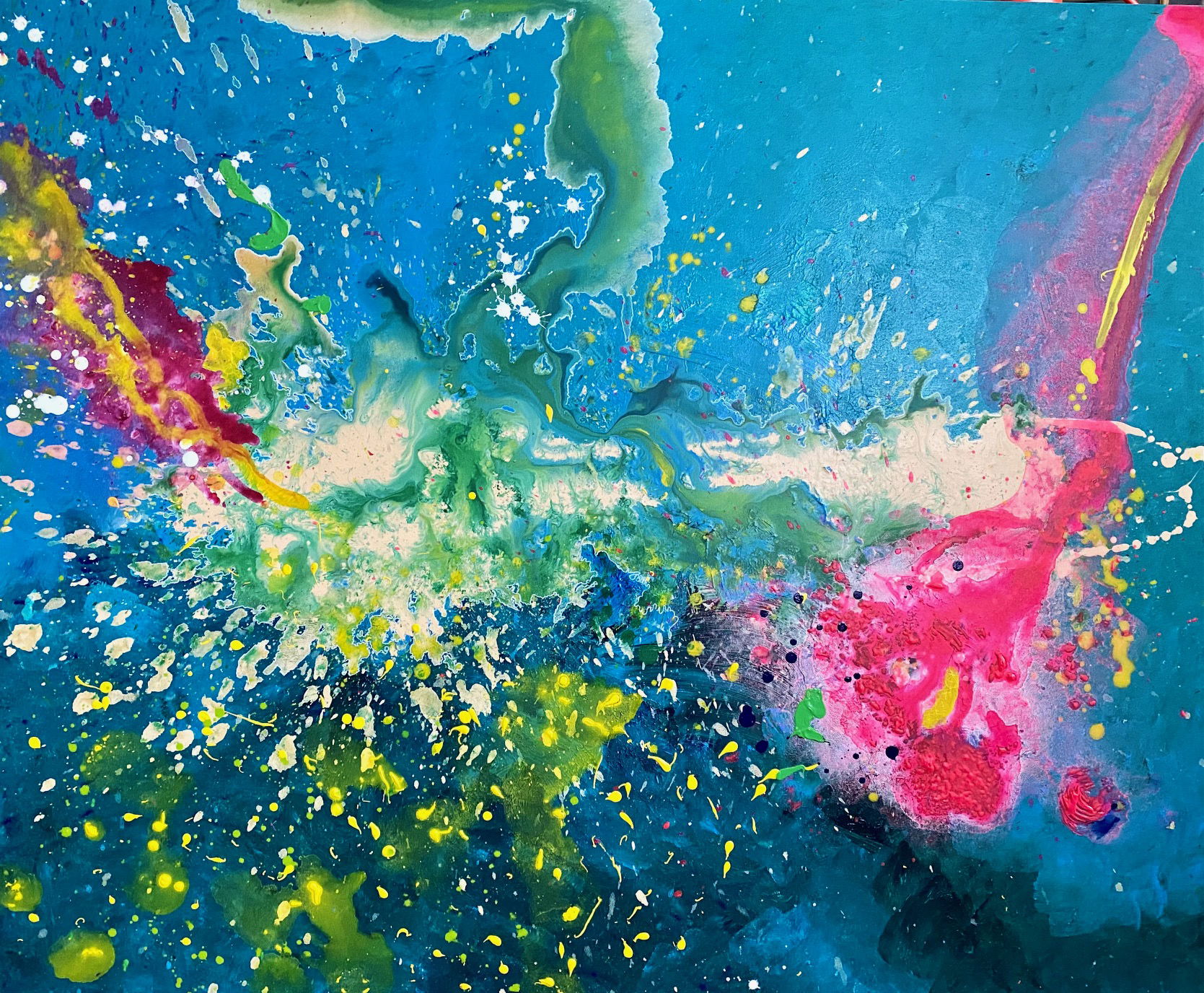 Flying in the wind 100x120cm. acrylics on canvas