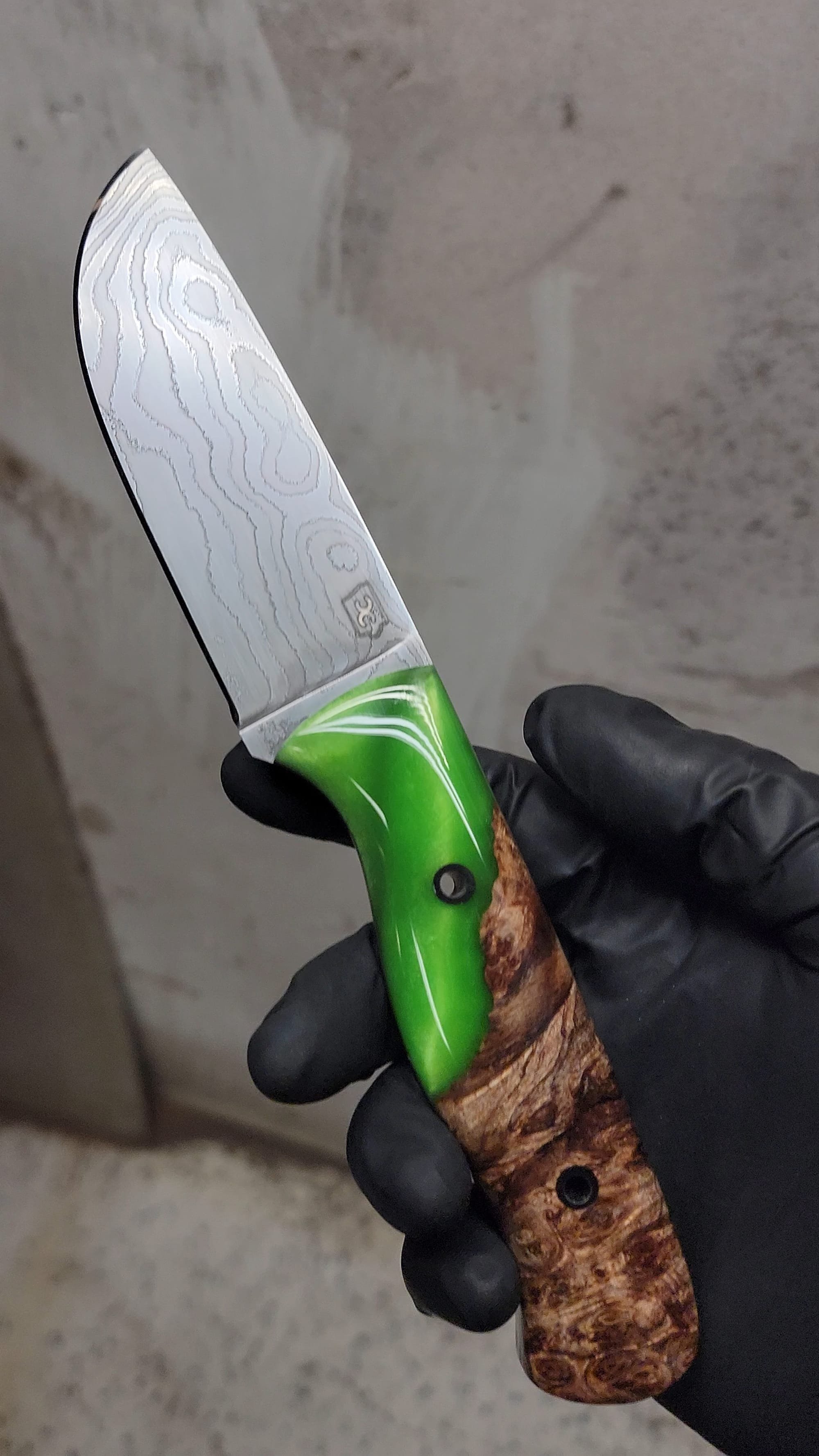Toxic Green Resin Hybrid Knife Handle Scale