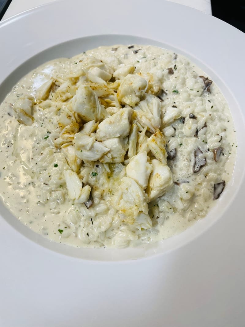 Creamy mushroom & herb risotto w/lump crab (gf)