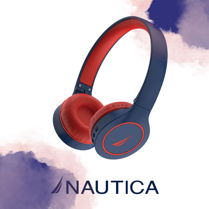 Nautica s H120 wireless headphones blue red color PIXCELL