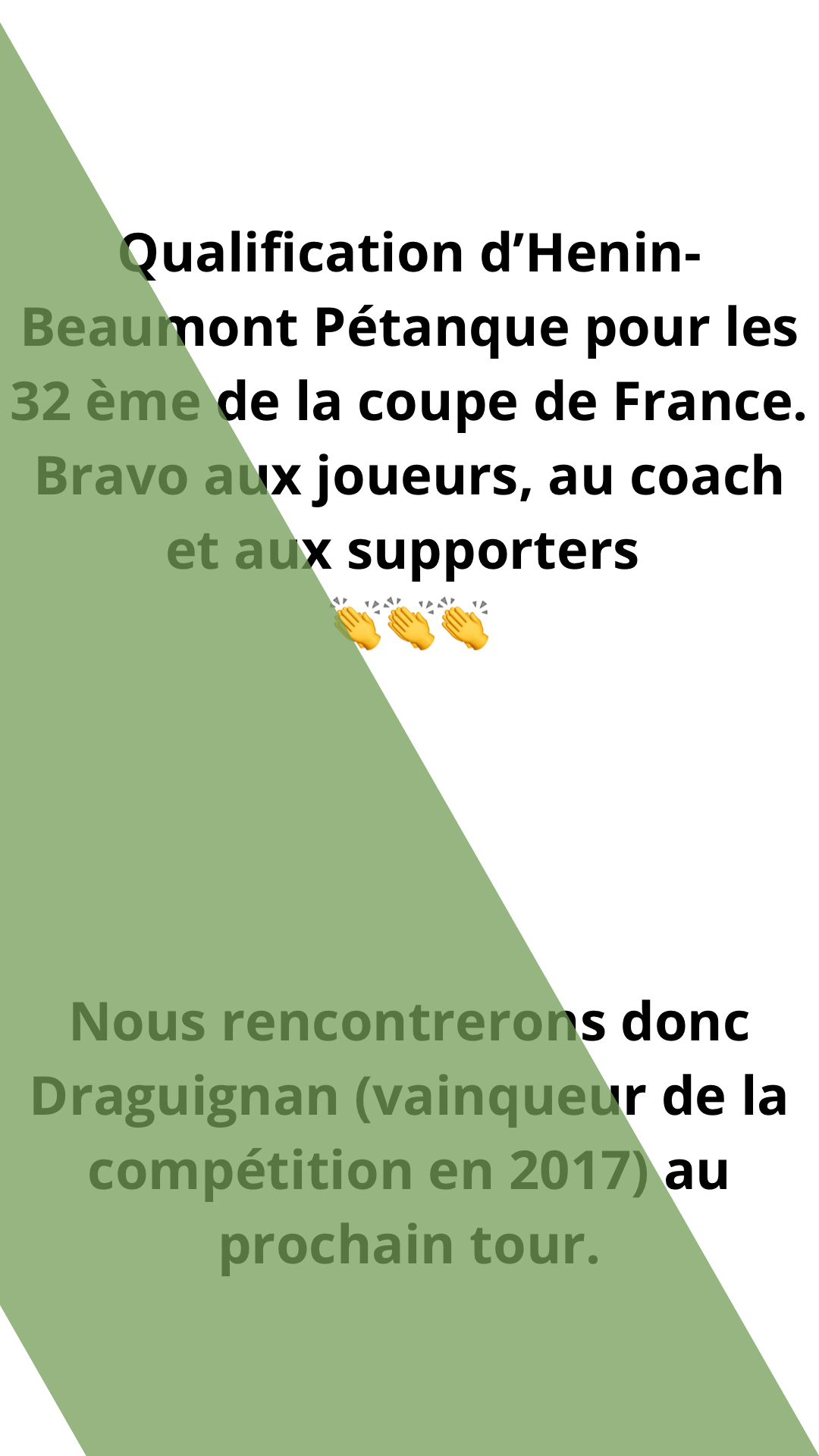 Hénin-Beaumont Pétanque en 32 ème de La Coupe de France