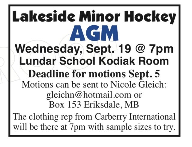 Lakeside Minor Hockey AGM