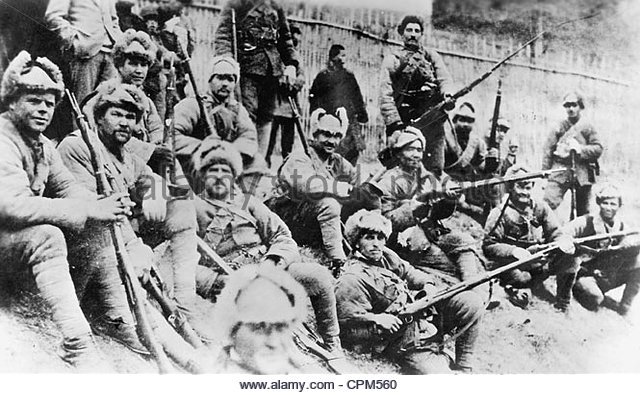 Members of the White Russian army during the Russian Civil War, 1920