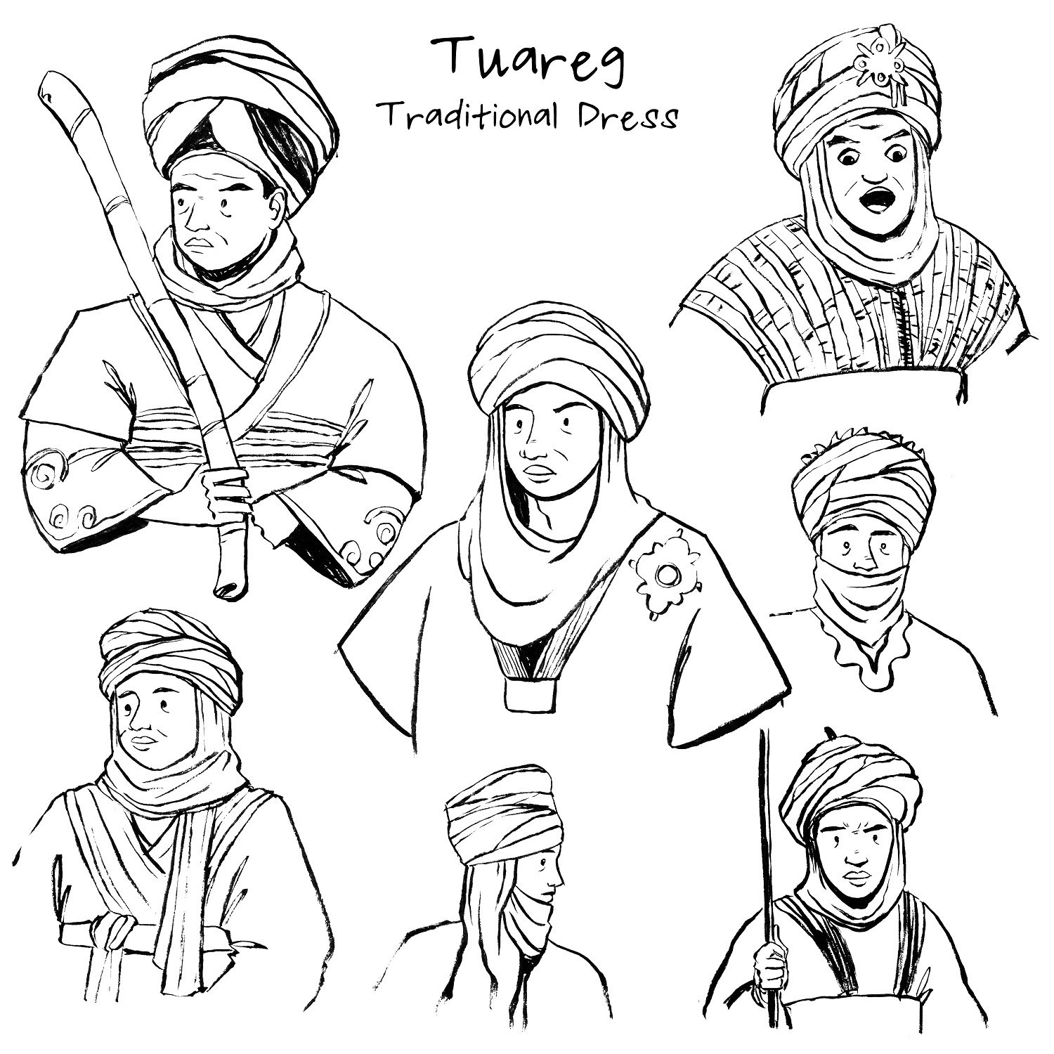 Tuareg Ink Drawing